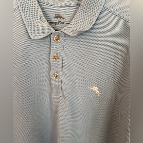 Tommy Bahama Large Men’s Supima Cotton Poly Blend Light Blue Polo - Picture 2 of 6